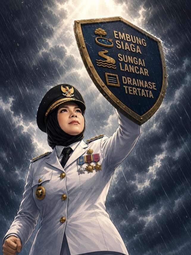 Ilustrasi langkah penanganan ancaman banjir di Kota Bandar Lampung.
